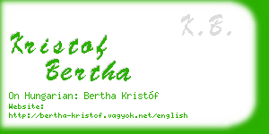 kristof bertha business card