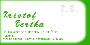 kristof bertha business card